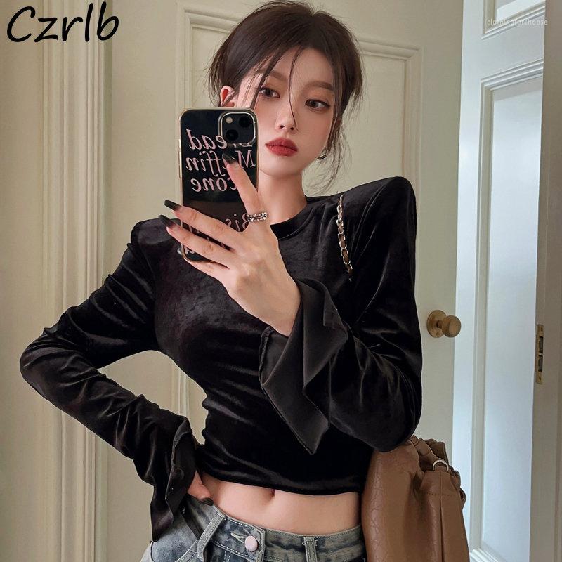 Women' T Shirts Flare Long Sleeve T-shirts Women Solid Skinny Vintage Temperament Young Elegant Sexy Mature Ladies Crop Tops Fashion Autumn, Black
Women' T Shirts Flare Long Sleeve T-shirts Women Solid Skinny Vintage Temperament Young Elegant Sexy Mature Ladies Crop Tops Fashion Autumn, Black