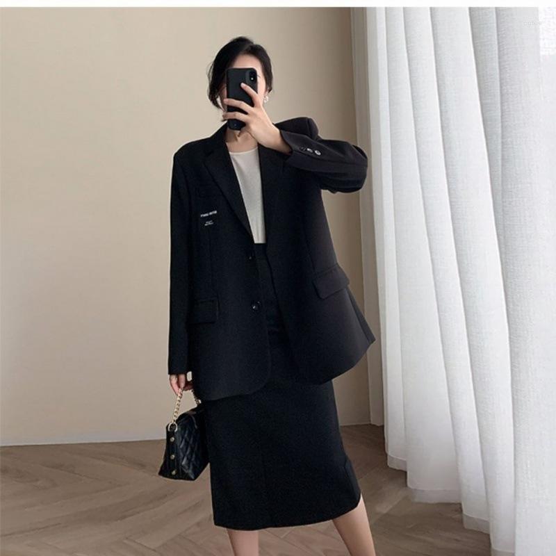 Women's Suits Fashion Large Size Suit Jackets Women's Clothing Spring Autumn Street Blazers Coats Black Tops Jp315