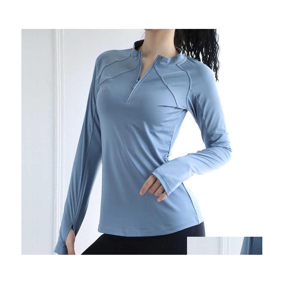 Yoga Outfits Tops Womens Autumn And Winter Doubleline Zipper Longsleeved Shirt Quickdrying Fitness Clothing Running Sports Jacket Dr Dhhlb, Blue
Yoga Outfits Tops Womens Autumn And Winter Doubleline Zipper Longsleeved Shirt Quickdrying Fitness Clothing Running Sports Jacket Dr Dhhlb, Blue
