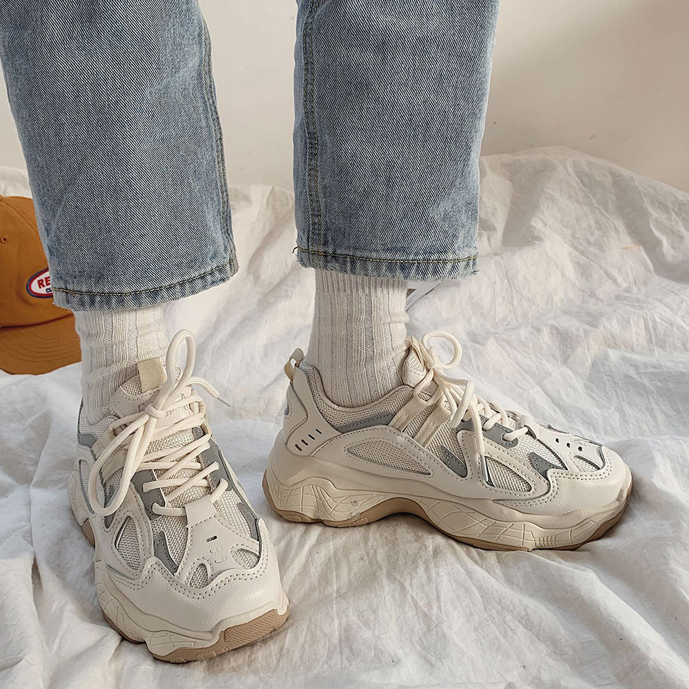 Safety Shoes Women Sneakers Fashion Mesh Chunky Sneakers Casual Shoes Autumn Reflective Comfortable Thick Sole White Dad Flats Platform Shoes 230213, Beige
Safety Shoes Women Sneakers Fashion Mesh Chunky Sneakers Casual Shoes Autumn Reflective Comfortable Thick Sole White Dad Flats Platform Shoes 230213, Beige