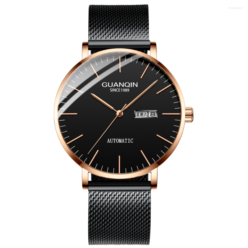 Wristwatches GUANQIN Sapphire Automatic Mechanical Wrist Watch Men Japan Miyota 8205 Movement Top Man Clock Relogio Masculino, Black silver ps
Wristwatches GUANQIN Sapphire Automatic Mechanical Wrist Watch Men Japan Miyota 8205 Movement Top Man Clock Relogio Masculino, Black silver ps