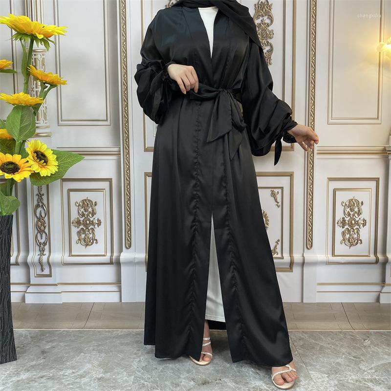 Ethnic Clothing Muslim Fashion Dress Thin Satin Tie Lantern Cuff Cardigan Abaya Dubai Arabic Islamic For Women Jalabiya Kaftan
Ethnic Clothing Muslim Fashion Dress Thin Satin Tie Lantern Cuff Cardigan Abaya Dubai Arabic Islamic For Women Jalabiya Kaftan