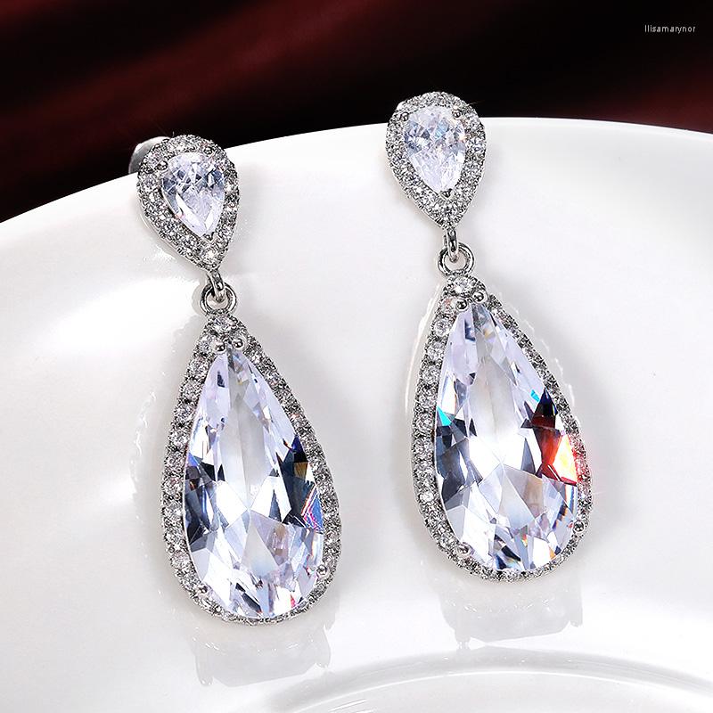 Dangle Earrings Gorgeous Women's Drop Big Pear Shaped Cubic Zirconia Graceful Bridal Wedding Engagement Earring Fashion Jewelry
Dangle Earrings Gorgeous Women's Drop Big Pear Shaped Cubic Zirconia Graceful Bridal Wedding Engagement Earring Fashion Jewelry