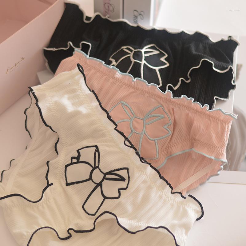 Women's Panties Japan Style Big Bow Embroidered Cartoon Underwear Cute Girl Ruffle Cotton Soft Breathable Seamless Briefs Tanga, Pink
Women's Panties Japan Style Big Bow Embroidered Cartoon Underwear Cute Girl Ruffle Cotton Soft Breathable Seamless Briefs Tanga, Pink