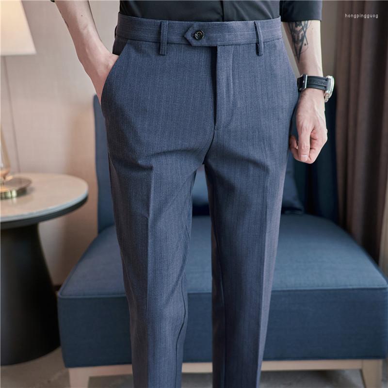 Men's Suits High Quality Business Casual Dress Pants Men Fashion Striped Slim Fit Office Social Suit Pant Streetwear Trousers Costume Homme, Dark gray
Men's Suits High Quality Business Casual Dress Pants Men Fashion Striped Slim Fit Office Social Suit Pant Streetwear Trousers Costume Homme, Dark gray