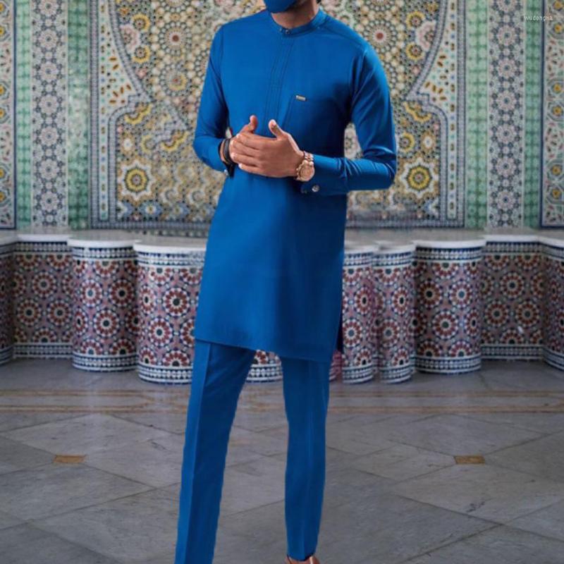 Men's Sleepwear Autumn Men Suit Split African Casual Firm Stitching Chic Crew Neck Comfortable Tops Trousers Set, Royal blue
Men's Sleepwear Autumn Men Suit Split African Casual Firm Stitching Chic Crew Neck Comfortable Tops Trousers Set, Royal blue