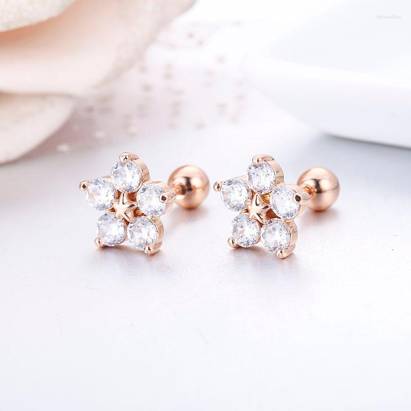 Stud Earrings Cute Star Flower Round CZ Stones Screw Back For Women Baby Kids Girls Rose Gold Color Piercing Jewelry Oorbellen
Stud Earrings Cute Star Flower Round CZ Stones Screw Back For Women Baby Kids Girls Rose Gold Color Piercing Jewelry Oorbellen