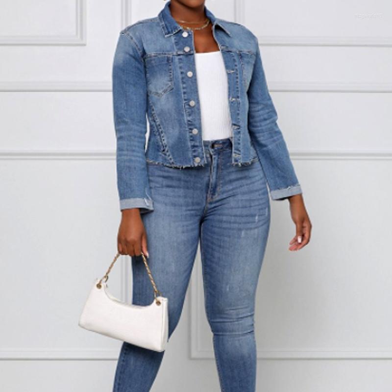Women' Jackets Autumn Winter Women' Slim Casual Denim Short Jacket Fashion Single Breasted Long Sleeve Coat Ladies Blue Outwear
Women' Jackets Autumn Winter Women' Slim Casual Denim Short Jacket Fashion Single Breasted Long Sleeve Coat Ladies Blue Outwear