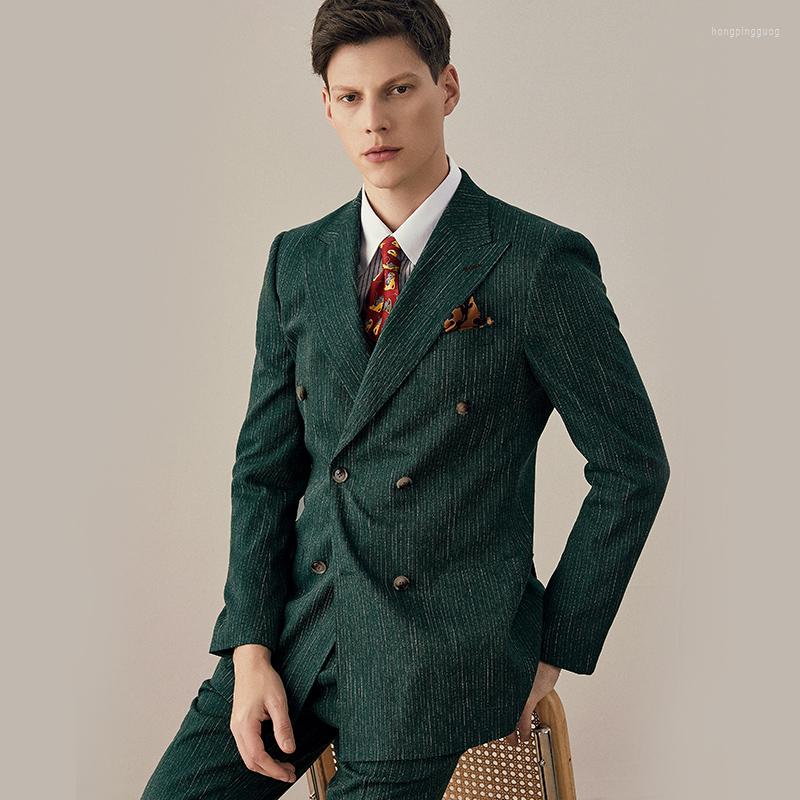 Men's Suits 10% Cotton Mens Set 2023 Spring Green Stripe Double Breasted Retro Style Casual Slim Blazer Vest Pant Man Clothing
Men's Suits 10% Cotton Mens Set 2023 Spring Green Stripe Double Breasted Retro Style Casual Slim Blazer Vest Pant Man Clothing