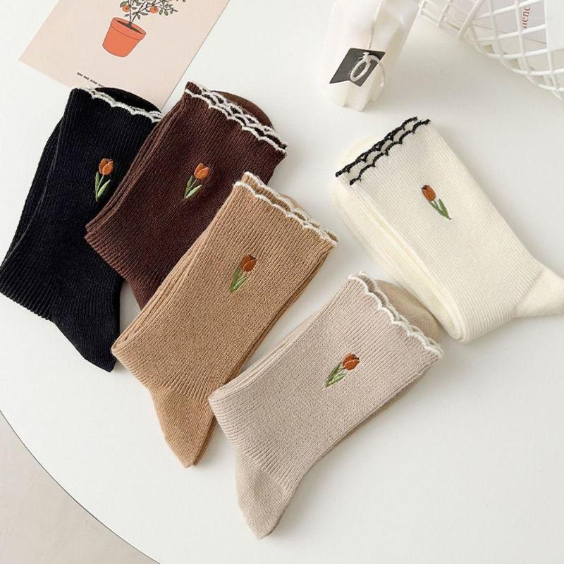 Women Socks Floral Embroidery Autumn Kawaii Cute Solid Color Harajuku Vintage Crew For Calcetines Mujer Chaussette Femme, Black
Women Socks Floral Embroidery Autumn Kawaii Cute Solid Color Harajuku Vintage Crew For Calcetines Mujer Chaussette Femme, Black