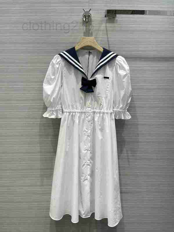 Casual Dresses Designer Navy Style Waist Shirt Petal Sleeve Mid-length Women HCZO, White4
Casual Dresses Designer Navy Style Waist Shirt Petal Sleeve Mid-length Women HCZO, White4