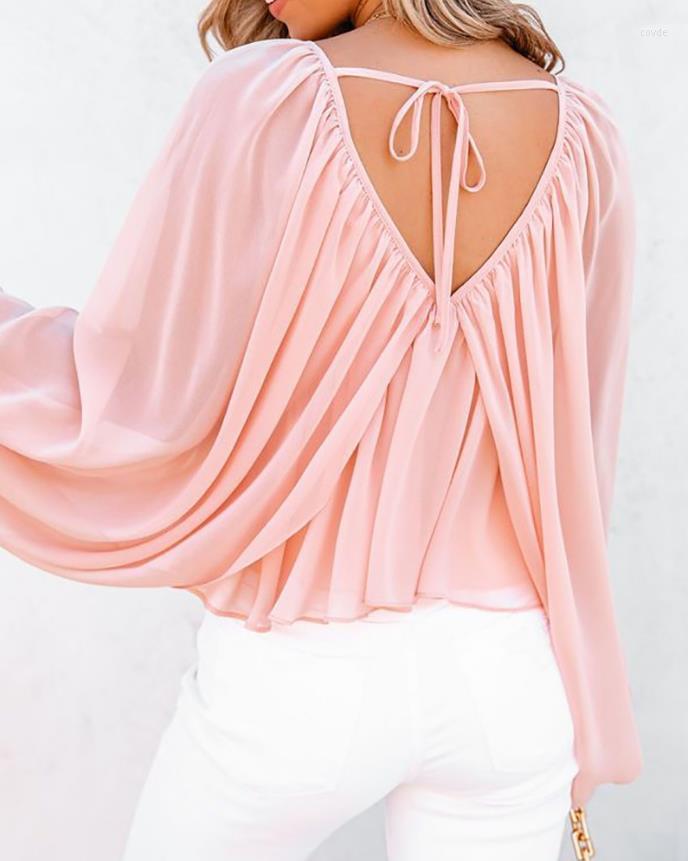 Women' T Shirts 2023 Fashionable Women' Casual Lace-Up Details Backless Pleated Bat Sleeve Top
Women' T Shirts 2023 Fashionable Women' Casual Lace-Up Details Backless Pleated Bat Sleeve Top