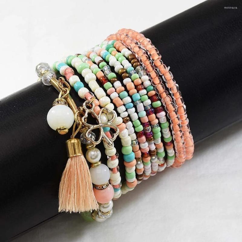 Strand 9Pcs/set Trendy Charming Rice Bead Bracelets With Leaf Pendant Bohemian Bracelet & Bangles For Women Jewelry Accessory
Strand 9Pcs/set Trendy Charming Rice Bead Bracelets With Leaf Pendant Bohemian Bracelet & Bangles For Women Jewelry Accessory