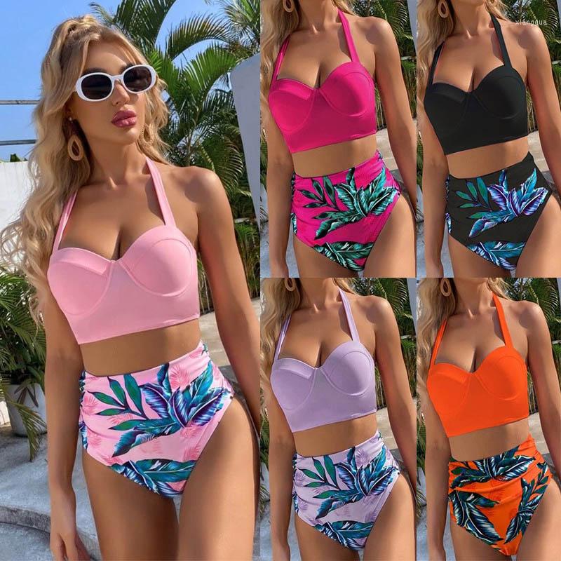 Women' Swimwear High Waist Bikini 2023 Leaf Print Swimsuit Women Push Up Female Halter Bathing Suit Vintage Swimming Biquini, Orange
Women' Swimwear High Waist Bikini 2023 Leaf Print Swimsuit Women Push Up Female Halter Bathing Suit Vintage Swimming Biquini, Orange