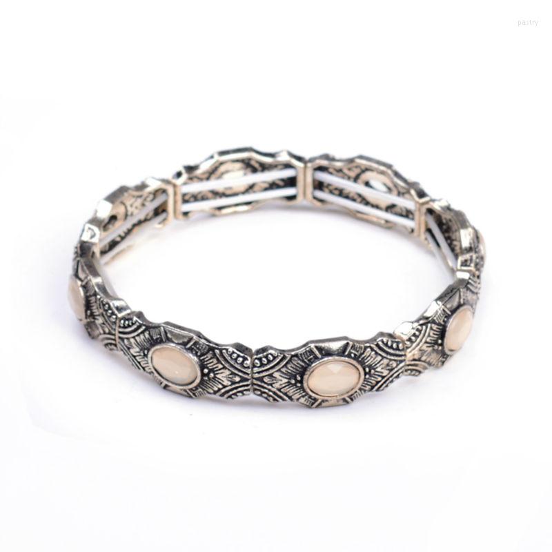 Charm Bracelets Antique Silver-Color Bracelet Women Boho Blue Resin Stone Carved Elastic Femme Bijoux Bangles Wristband
Charm Bracelets Antique Silver-Color Bracelet Women Boho Blue Resin Stone Carved Elastic Femme Bijoux Bangles Wristband