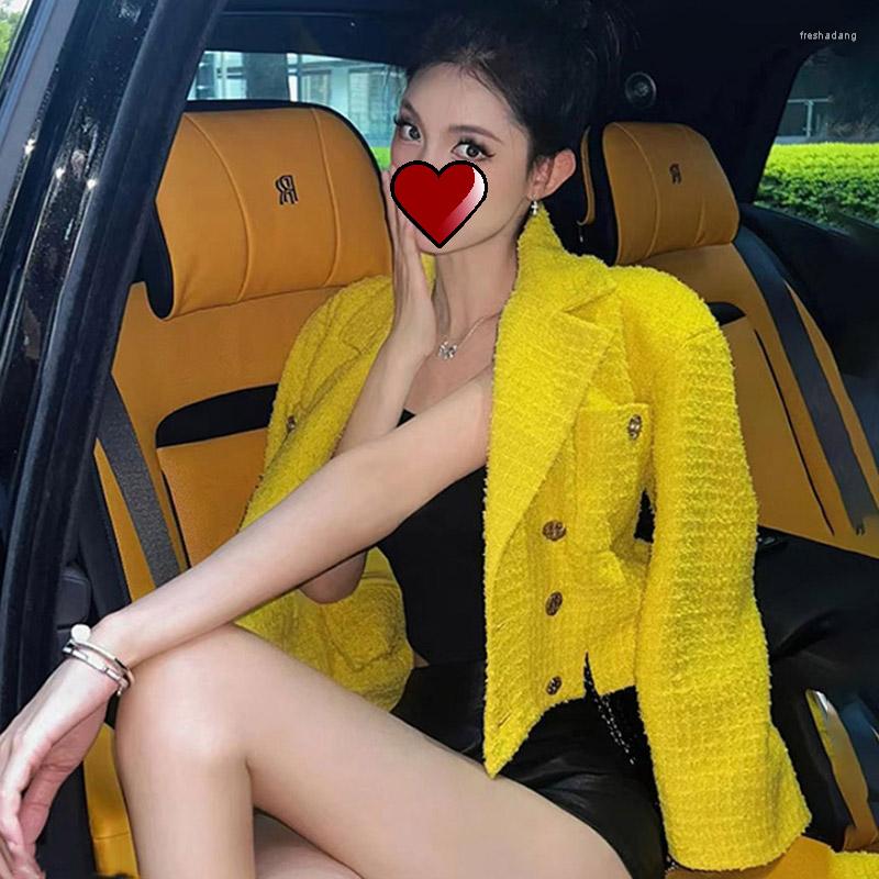 Women' Jackets Yellow Small Fragrant Style Celebrity Jacket Women' Spring And Autumn 2023 Tweed Double-breasted Short
Women' Jackets Yellow Small Fragrant Style Celebrity Jacket Women' Spring And Autumn 2023 Tweed Double-breasted Short