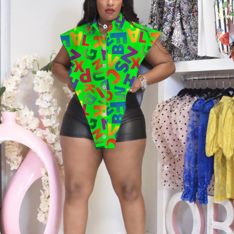 Women' Blouses Women Shirt Tops Letter Printed Short Sleeve Turn-down Collar Button Down Casual Chic Streetwear Summer 2023, Green
Women' Blouses Women Shirt Tops Letter Printed Short Sleeve Turn-down Collar Button Down Casual Chic Streetwear Summer 2023, Green