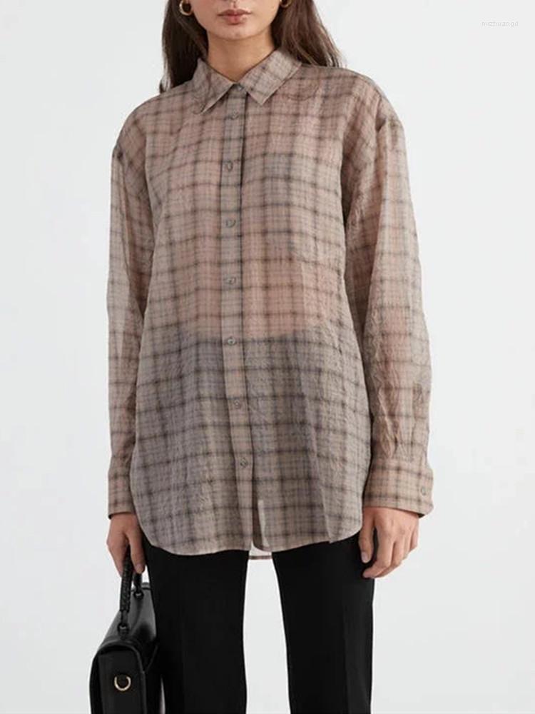 Women' Blouses Ladies Loose Plaid Blouse With Single Pocket 2023 Spring Summer Women Single-Breasted Chemise Long Sleeve Fashion Shirt And
Women' Blouses Ladies Loose Plaid Blouse With Single Pocket 2023 Spring Summer Women Single-Breasted Chemise Long Sleeve Fashion Shirt And