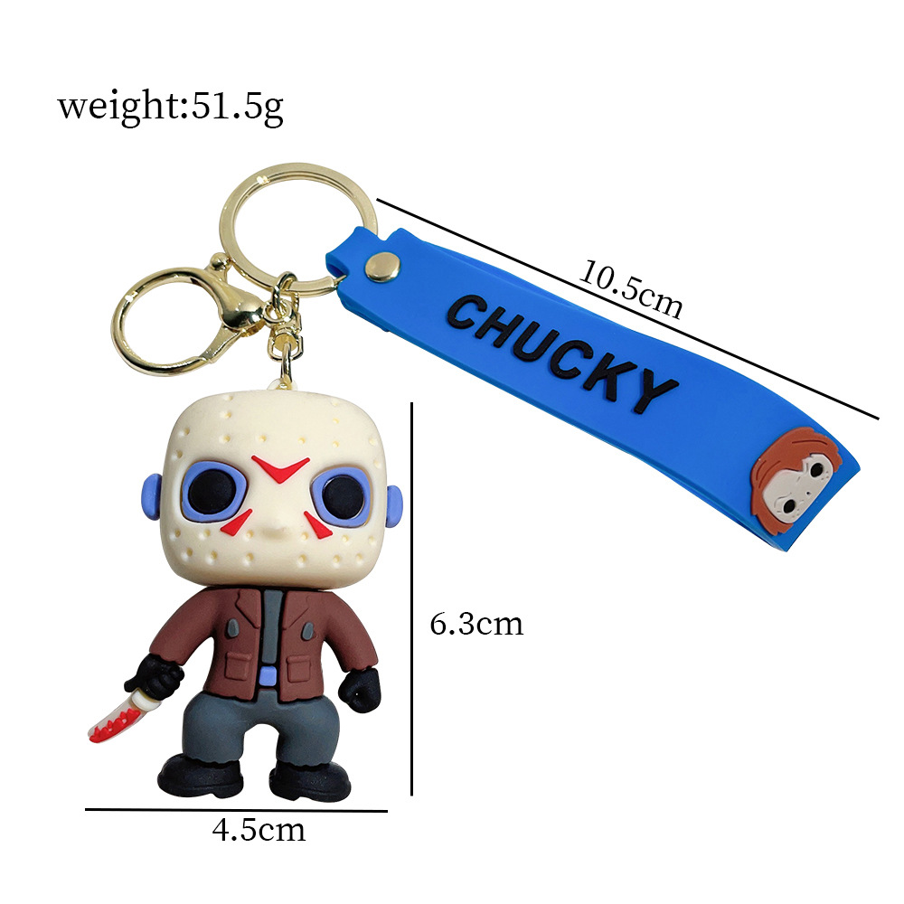 Cute Animation Jewelry KeyChain Horrible Series PVC Key Ring Accessories kids birthday gift