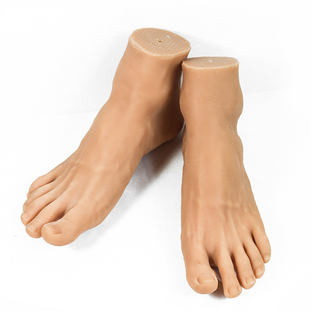 42Yard Male Silicone Foot Art Mannequin Display Shoes Socks Manicure Decorate Teaching Shooting Show Soft Material Leg E153