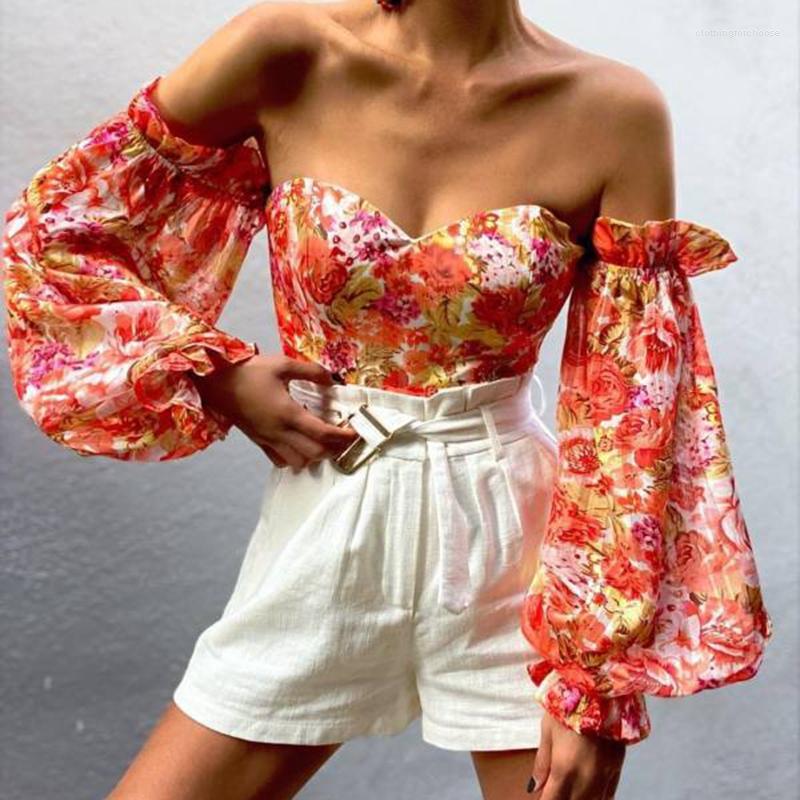 Women' T Shirts Bohemian Floral Print Crop Top Off Shoulder Skinny Bustier Corset Long Lantern Sleeve T-shirt Women Summer Vacation
Women' T Shirts Bohemian Floral Print Crop Top Off Shoulder Skinny Bustier Corset Long Lantern Sleeve T-shirt Women Summer Vacation
