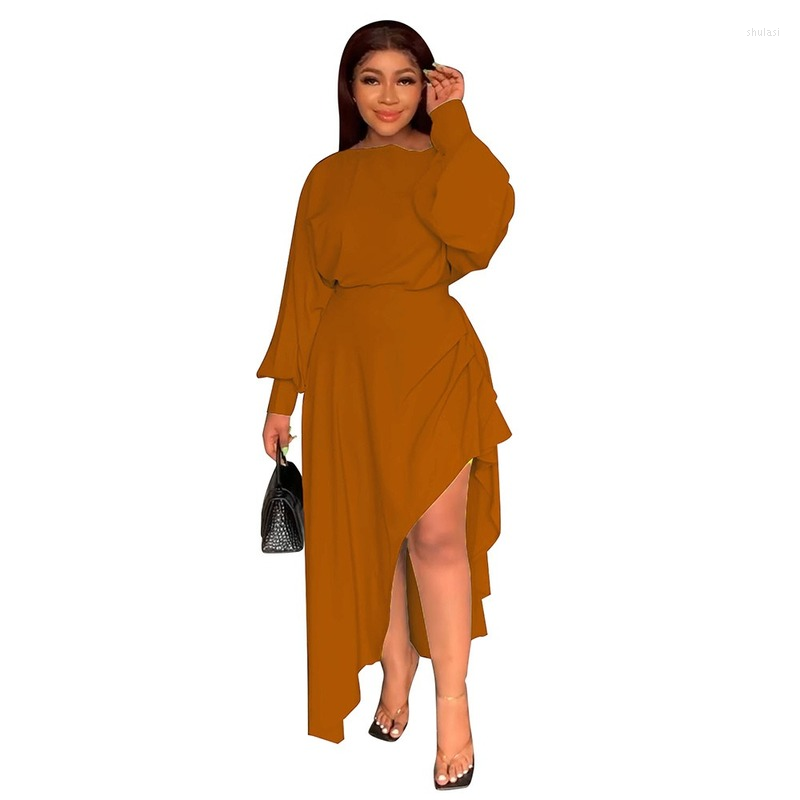 Casual Dresses 2023 Autumn Women Solid Maxi Dress Sexy Slash Neck Off Shoulder Long Lantern Sleeve Ruched High Split Asymmetrical Vestidos, Black
Casual Dresses 2023 Autumn Women Solid Maxi Dress Sexy Slash Neck Off Shoulder Long Lantern Sleeve Ruched High Split Asymmetrical Vestidos, Black