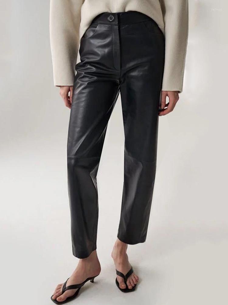 Women' Pants CamKemsey Chic Black PU Leather Women Spring Autumn Casual High Waist Soft Faux Ankle Length Harem Trousers
Women' Pants CamKemsey Chic Black PU Leather Women Spring Autumn Casual High Waist Soft Faux Ankle Length Harem Trousers