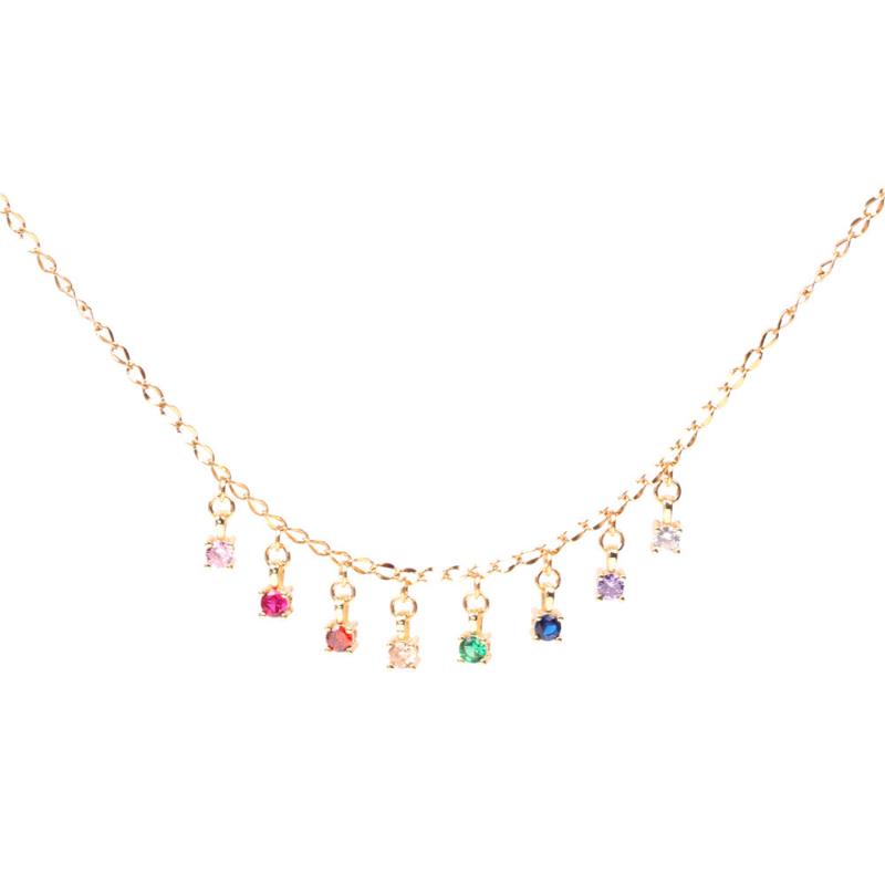 Pendant Necklaces Stainless Steel Gold Plated Chain Colorful Zircon Necklace Women Stylish Small Square Shape Charm Choker Holiday Gift
Pendant Necklaces Stainless Steel Gold Plated Chain Colorful Zircon Necklace Women Stylish Small Square Shape Charm Choker Holiday Gift
