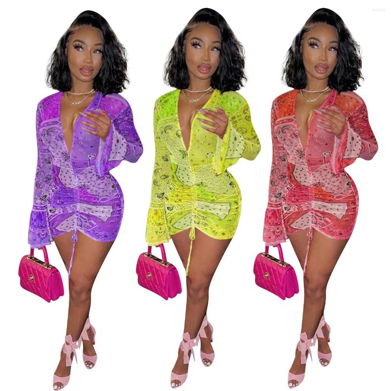 Casual Dresses Sexy Print Women Dress Drawstring Deep V-neck Full Sleeve Strwwtwear Summer Clothes For Outfit 2023, Pink
Casual Dresses Sexy Print Women Dress Drawstring Deep V-neck Full Sleeve Strwwtwear Summer Clothes For Outfit 2023, Pink
