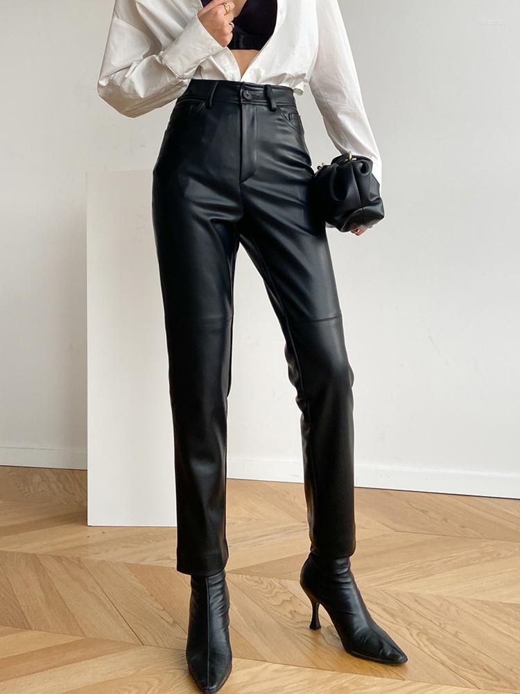 Women' Pants CamKemsey Casual High Waist Black PU Leather Women Good Quality Autumn Winter Soft Faux Ankle Length Pencil Trousers
Women' Pants CamKemsey Casual High Waist Black PU Leather Women Good Quality Autumn Winter Soft Faux Ankle Length Pencil Trousers
