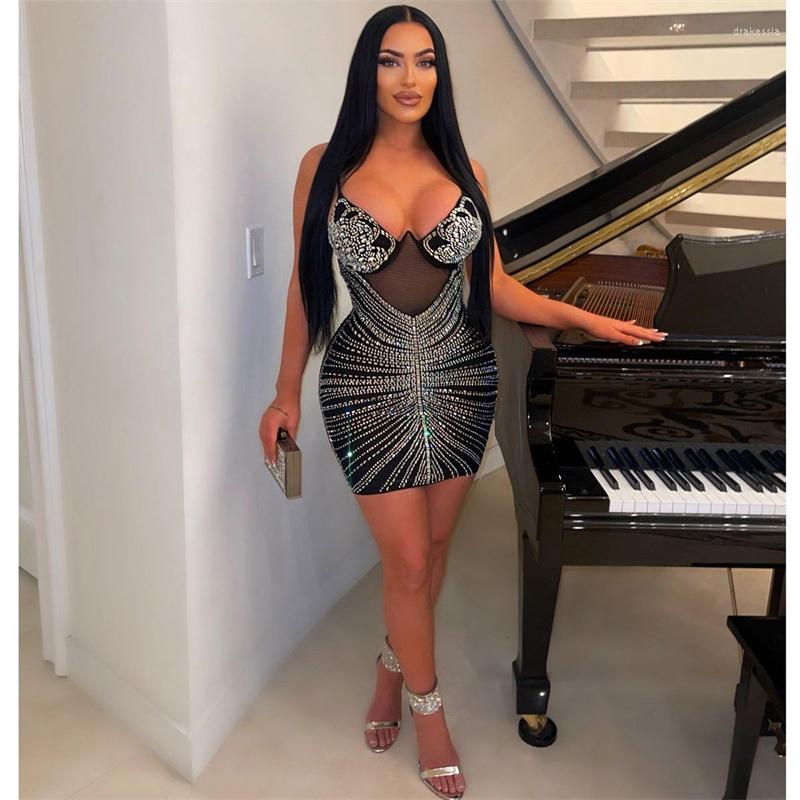 Casual Dresses 2023 Diamonds Bodycon Mini Party Dress Women Sexy Sheer Mesh Patchwork Spaghetti Straps Sleeveless Clubwear Birthday Outfits, Black
Casual Dresses 2023 Diamonds Bodycon Mini Party Dress Women Sexy Sheer Mesh Patchwork Spaghetti Straps Sleeveless Clubwear Birthday Outfits, Black