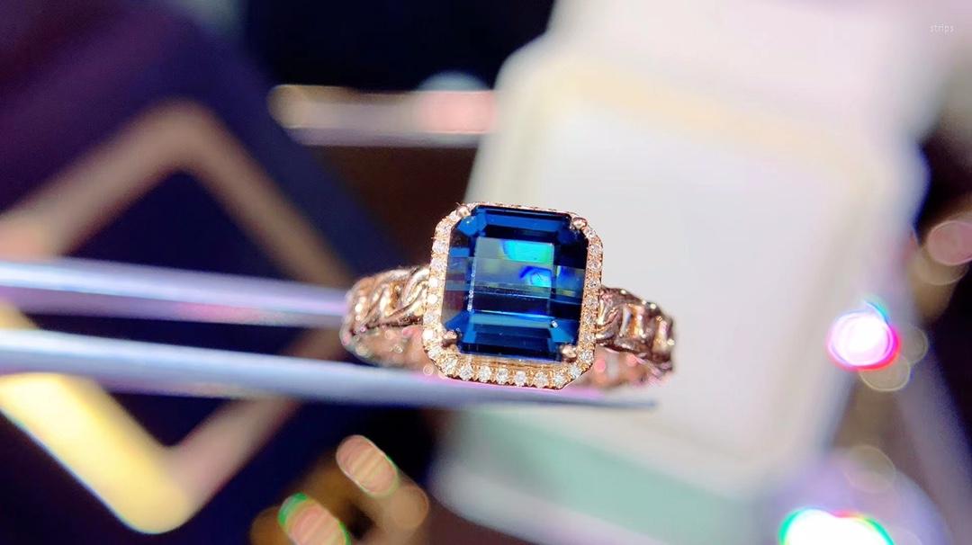Cluster Rings HN Tourmaline Ring 2.98ct Fine Jewelry 18K Gold Natural Blue Gemstones Diamonds Female For Women
Cluster Rings HN Tourmaline Ring 2.98ct Fine Jewelry 18K Gold Natural Blue Gemstones Diamonds Female For Women