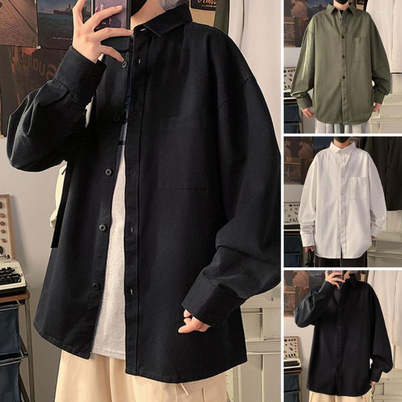 Men's Casual Shirts Men Shirt Single-breasted Single Pocket Turndown Collar Long Sleeve Solid Color Autumn Top Daily Clothing, Black
Men's Casual Shirts Men Shirt Single-breasted Single Pocket Turndown Collar Long Sleeve Solid Color Autumn Top Daily Clothing, Black