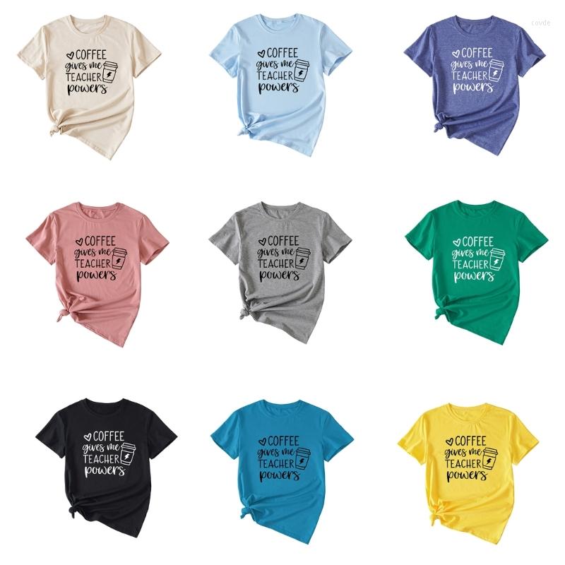 Women' T Shirts Coffee Gives Me Teacher T-shirt For Women Cotton Letter Print Tees Top, Black
Women' T Shirts Coffee Gives Me Teacher T-shirt For Women Cotton Letter Print Tees Top, Black
