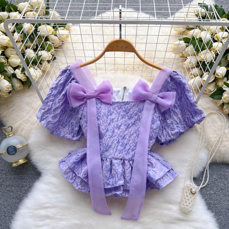 Women's Blouses 2023 Summer Shirts Sweet Girls Square Collar Bowknot Puff Sleeve Shirt Women's Short Top Back Zipper Chiffon Blusas, Green
Women's Blouses 2023 Summer Shirts Sweet Girls Square Collar Bowknot Puff Sleeve Shirt Women's Short Top Back Zipper Chiffon Blusas, Green