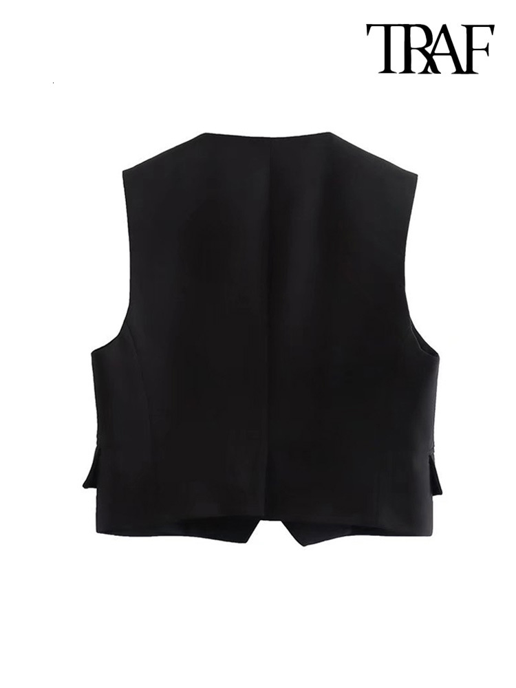 Women's Two Piece Pants TRAF Women Fashion Front Buttons Waistcoat And High Waist Bermuda Shorts Female Two Pieces Sets Mujer 230214