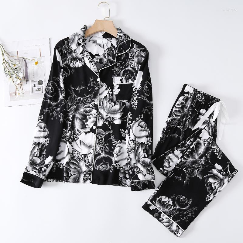 Women' Sleepwear Autumn Summer Women' Pajamas Thin Section Long-sleeved Large Floral Print Home Service Ladies For Women, Big flower
Women' Sleepwear Autumn Summer Women' Pajamas Thin Section Long-sleeved Large Floral Print Home Service Ladies For Women, Big flower