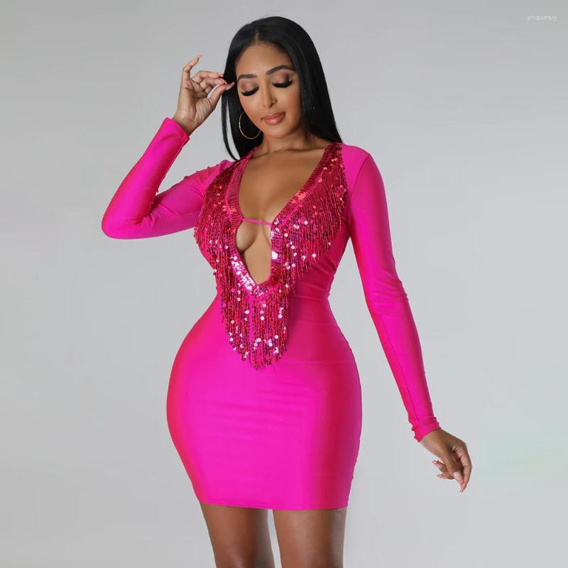 Casual Dresses Sequined Tassel Bodycon Mini Party Dress Women Sexy Deep V Neck Long Sleeve Backless Slim Night Clubwear Female Solid Outfits, Black
Casual Dresses Sequined Tassel Bodycon Mini Party Dress Women Sexy Deep V Neck Long Sleeve Backless Slim Night Clubwear Female Solid Outfits, Black