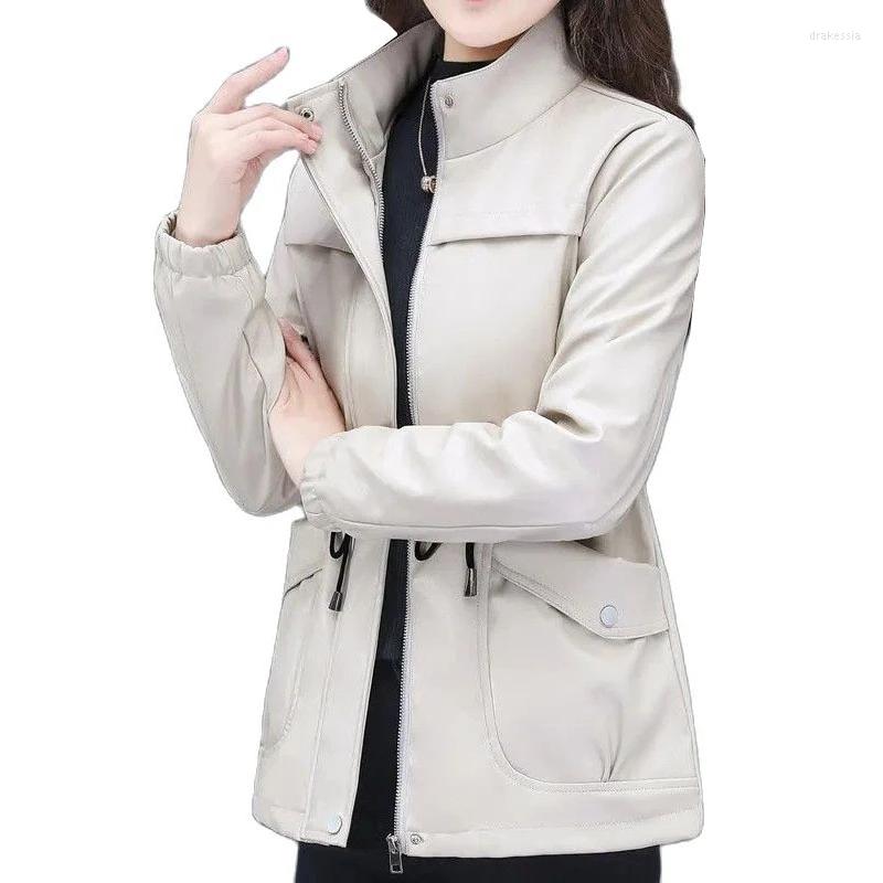 Women's Leather 2023 Autumn Women's PU Jacket Stand Collar Coat Female Mid-length Faux Casual Windbreaker, Yellow
Women's Leather 2023 Autumn Women's PU Jacket Stand Collar Coat Female Mid-length Faux Casual Windbreaker, Yellow