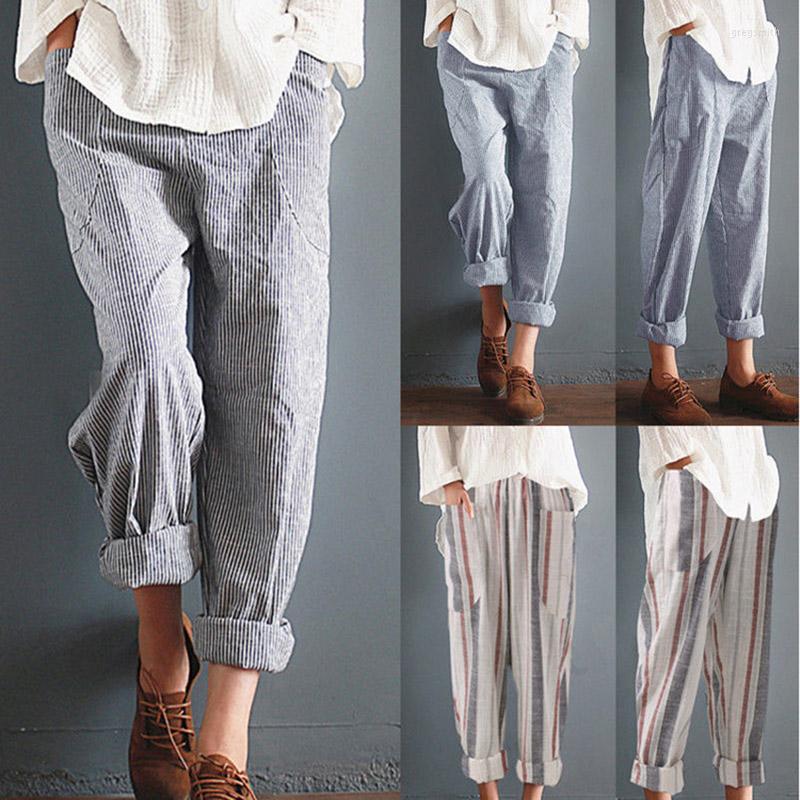 Women' Pants Cotton Linen Trousers Women Summer Loose Harem High Waist Stripe Pocket Pant Casual Pantalon Female Sweatpants Trouser, C stripes 
Women' Pants Cotton Linen Trousers Women Summer Loose Harem High Waist Stripe Pocket Pant Casual Pantalon Female Sweatpants Trouser, C stripes