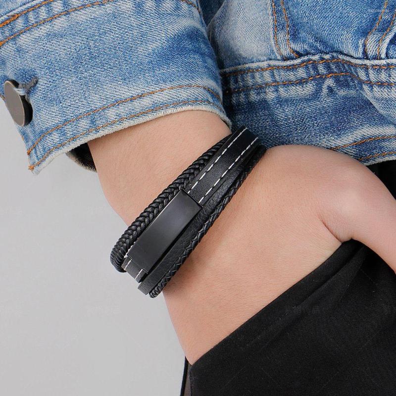 Bangle Original Hand Car Thread Multilayer Leather Braided Stainless Steel Bracelet Men's Titanium Wrist Band Jewelry
Bangle Original Hand Car Thread Multilayer Leather Braided Stainless Steel Bracelet Men's Titanium Wrist Band Jewelry