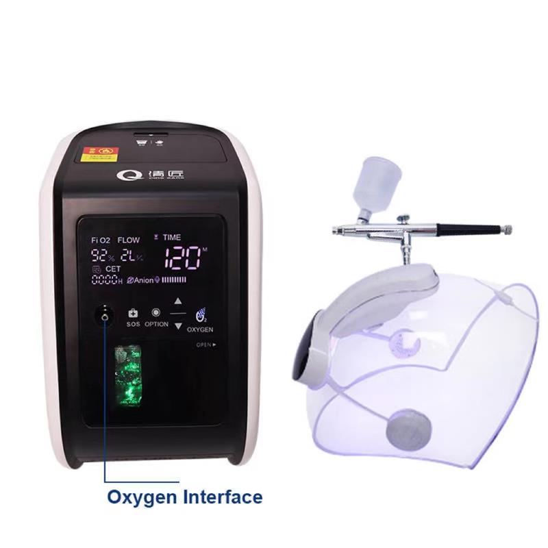 Facial Moisturized Skin Rejuvenation Oxygen Jet Therapy Mask Dome With Led Light For Home SPA SALON Use