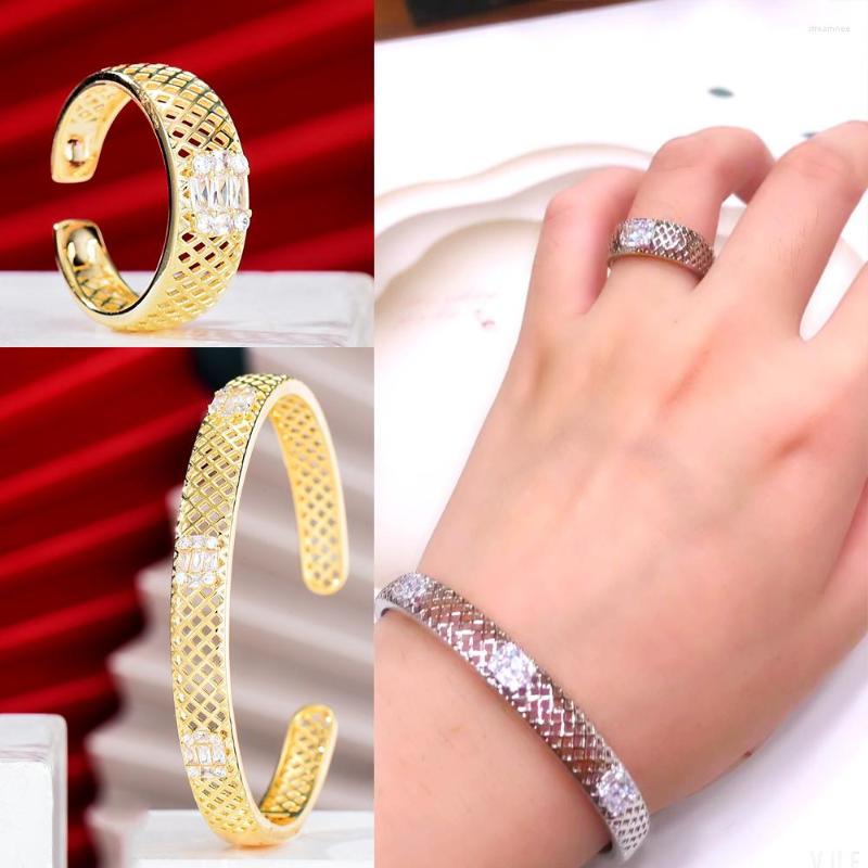 Necklace Earrings Set KellyBola High Quality Exquisite Bangle Ring 2PCS Hollow Full Square Zircon Women's Party Daily Anniversary CZ, Picture shown
Necklace Earrings Set KellyBola High Quality Exquisite Bangle Ring 2PCS Hollow Full Square Zircon Women's Party Daily Anniversary CZ, Picture shown