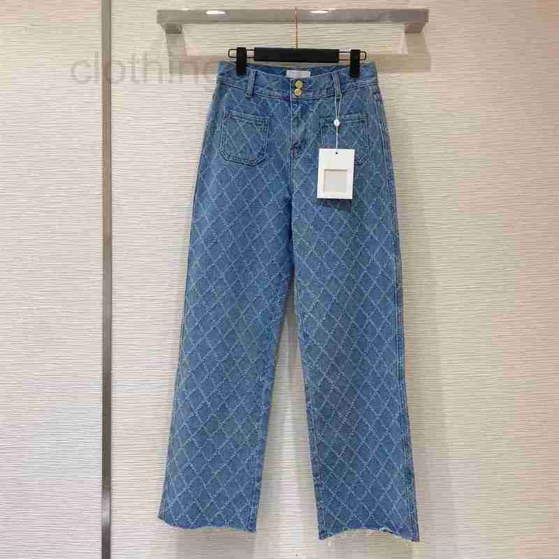 Women' Two Piece Pants Designer 22 Seasonal diamond plaid high waist straight jeans with lace C0D7, Denim blue
Women' Two Piece Pants Designer 22 Seasonal diamond plaid high waist straight jeans with lace C0D7, Denim blue