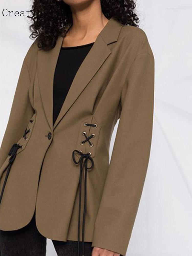 Women' Suits Slim Lace Up Blazer Women' Notched Collar Long Sleeve Vintage Solid Minimalsit Balzers Female Korean Fashion Clothing, Coffee
Women' Suits Slim Lace Up Blazer Women' Notched Collar Long Sleeve Vintage Solid Minimalsit Balzers Female Korean Fashion Clothing, Coffee