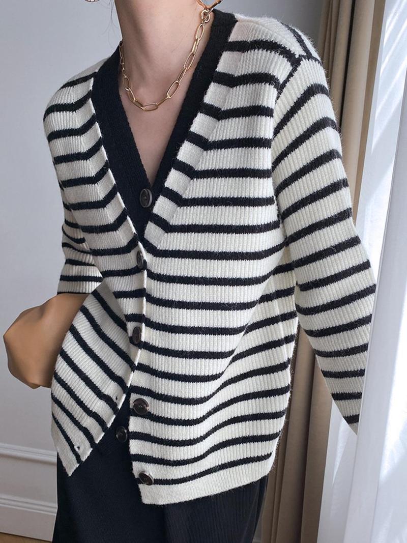 Women's Knits Patchwork Striped Cardigan Sweater Woman Autumn Winter Single Breasted Loose Outerwear Sweaters 2023 Femme Casual Coat Tops, Black
Women's Knits Patchwork Striped Cardigan Sweater Woman Autumn Winter Single Breasted Loose Outerwear Sweaters 2023 Femme Casual Coat Tops, Black