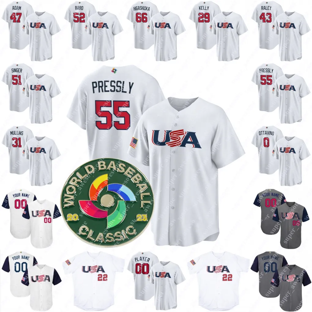 Baseball Custom Usa 2023 World Classic Baseball Jersey Merrill Kelly Brooks Raley Brady Singer Kyle Higashioka Buster Posey Alex Bregman Gia, White 2023 with number front
Baseball Custom Usa 2023 World Classic Baseball Jersey Merrill Kelly Brooks Raley Brady Singer Kyle Higashioka Buster Posey Alex Bregman Gia, White 2023 with number front