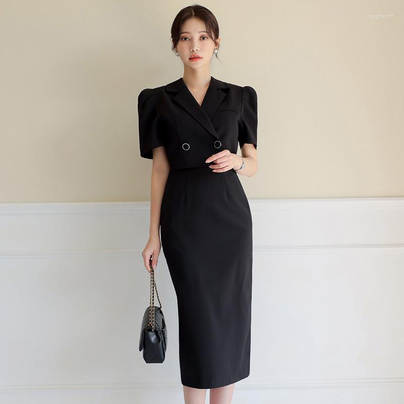 Party Dresses JSXDHK 2023 Summer Notched Collar Office OL Dress Elegant Women Black Double-Breasted Short Sleeve Work Bodycon Midi Vestidos
Party Dresses JSXDHK 2023 Summer Notched Collar Office OL Dress Elegant Women Black Double-Breasted Short Sleeve Work Bodycon Midi Vestidos