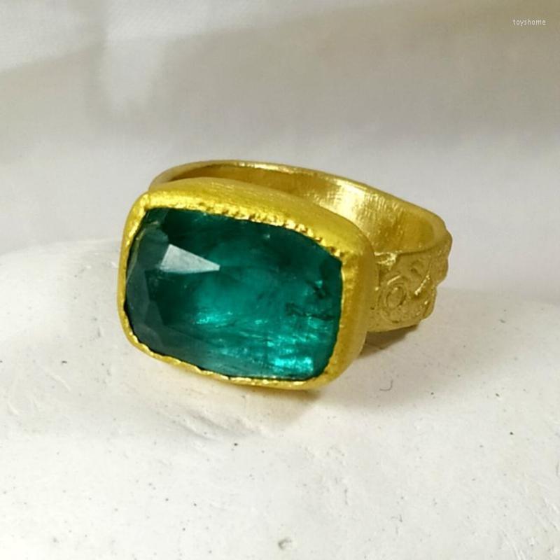 Cluster Rings Emerald Green Tourmaline Etched Tribal Pattern Gold-plated Ring For Men's Light Luxury Jewelry Party Accessories Gift
Cluster Rings Emerald Green Tourmaline Etched Tribal Pattern Gold-plated Ring For Men's Light Luxury Jewelry Party Accessories Gift