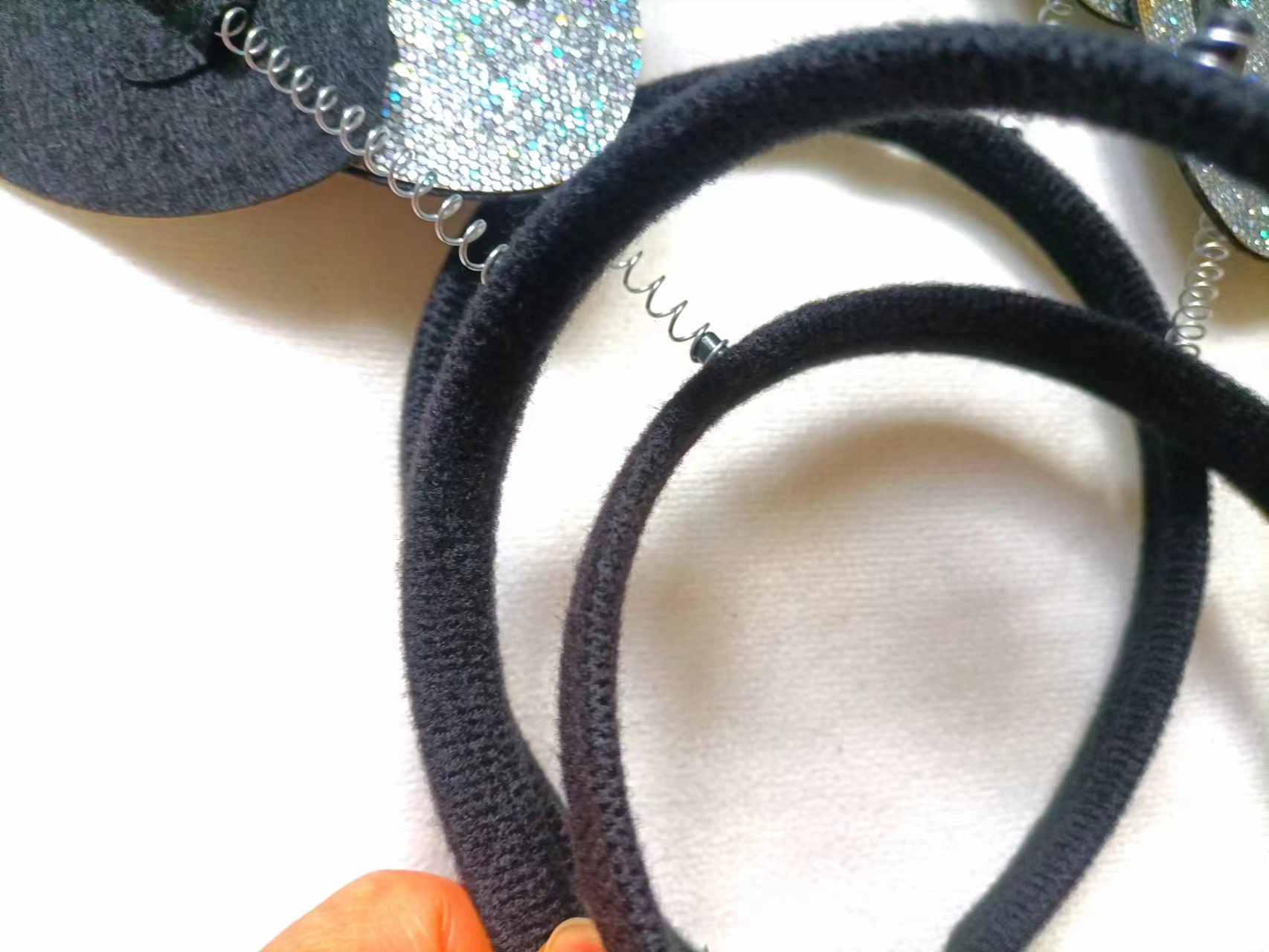 Alien Hairband Wired Ribbon Funny Martian Antennas Glitter Spring Headband Party Cosplay Costume Accessory For Child Adults Silver